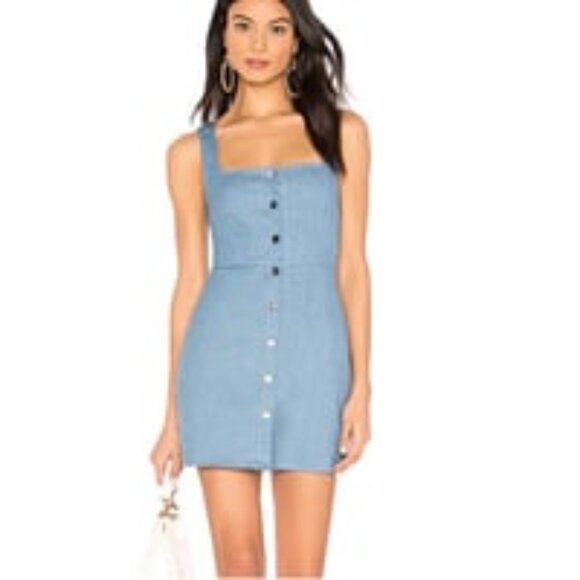 Superdown Demi Denim Button Up Dress - Picture 1 of 4
